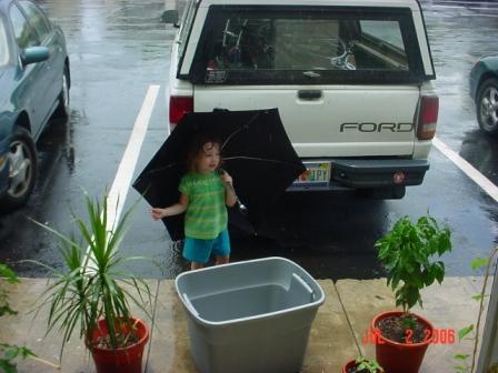 playing in the rain
