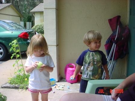 playing on the porch