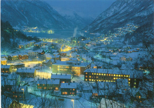 View of Odda a winter's day