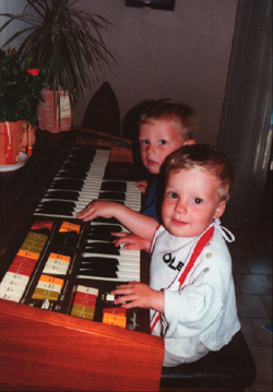Patrick and P�l-Henri, future musicians?