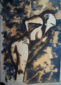 ink and bleach on paper