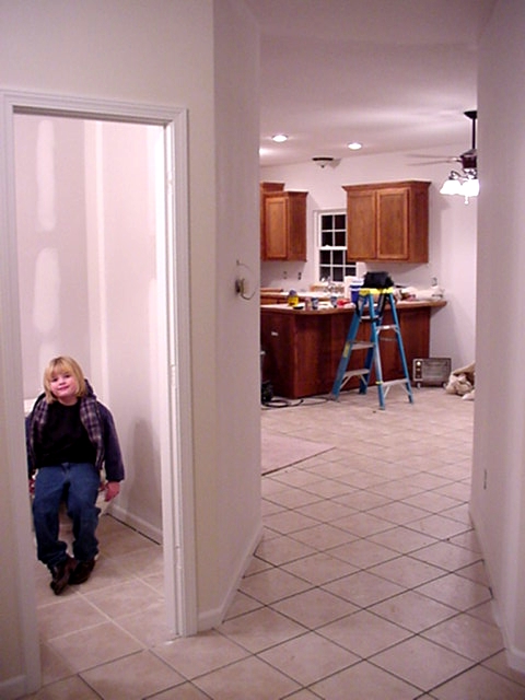 Entry hallway to Kitchen Dallas in 1/2 bath. -Construction