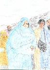 Afghan Refugees in Coloured Pencil