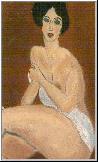 Pastel copy of a Modigliani painting, Seated Nude.