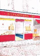 This is a bakers shop which existed in Paris at the end of the 19th century. I painted it as a study in perspective.