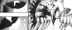 La mano de Mumyoi es atravesada contra un arbol