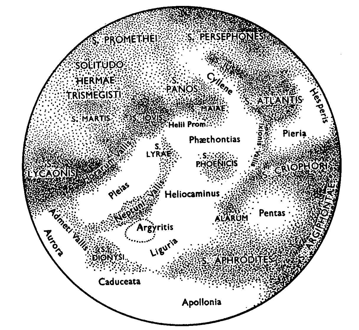 Map of Mercury by Antoniadi.