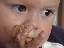 Trygg eating peanut butter