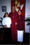 Kernah, Bishop Wilson and Fiona at the luncheon  (122792 bytes)
