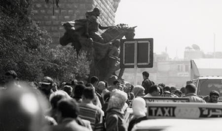 Salahdin, The Kurd resposible for kicking King Richard out of Jerusalim,  a Major hero in Damascus.  His statue outside one of Syria's main gates 