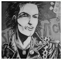 Kevin's painting of Sid Vicious
