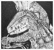 One of Kevin's recent lizard paintings