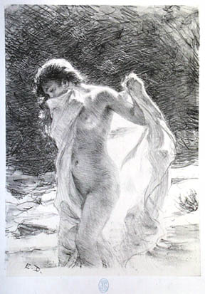 Femme nue se baignant (Alphonse-�tienne Dinet)