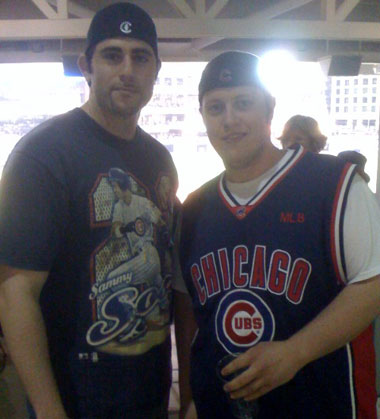 DaSuperfan and dabearsfan at the Cubs-Padres game. (6/2/2008)