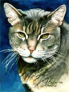 'Horatio', 10 x 7 � in., watercolor on paper, � Karen G. Jollie 1998