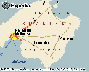�bersichtskarte von Mallorca