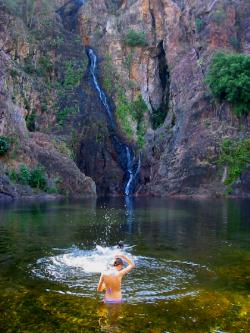 After weeks at sea hallucinations of maidens bathing under waterfalls occur. Even my camere was affected.