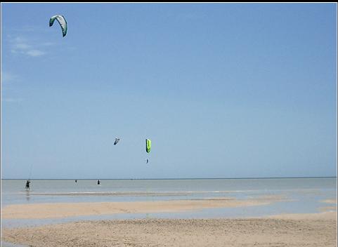 There was no wind, but we had Louie's stereo to keep the kites up