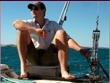 Secret Weapon Hullett practicing at anchor