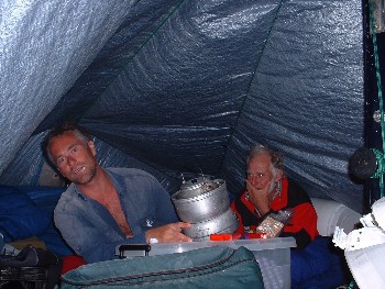 rough camping in the surf