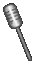 old fashioned metal barrel shaped slotted microphone