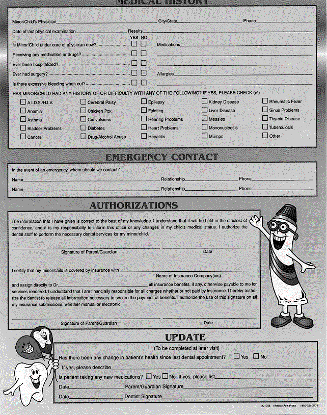 Dr. Maria Patient Form - Back Page