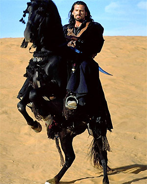 What a fine looking animal. The horse ain't bad either.