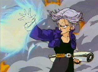 At the lab - Trunks and Krillin having fun
