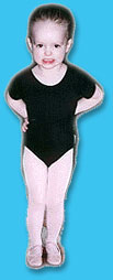 [Ellen in her ballet leotard]
