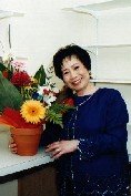Kiem with her congratulatory flowers