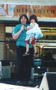 Lee with a little lost child