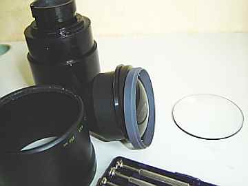 Lens elements on bench