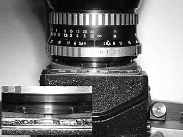 Top view of the Kiev60 lens mount
