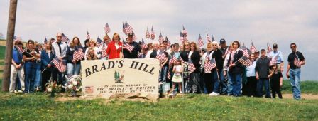   click here for a close up of the stone Roger placed on Brad's Hill  
