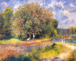 Chestnut Trees Blooming -- Renoir