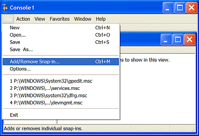 Add/Remove snap-in.