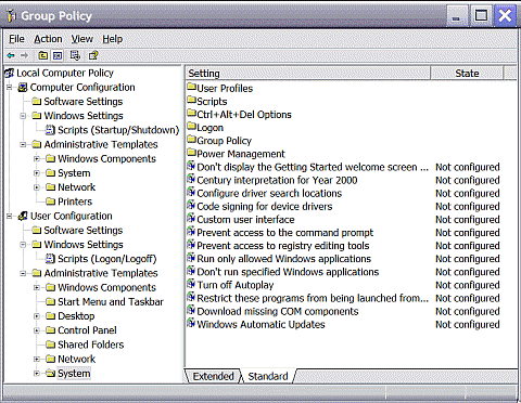The Group Policy Editor in Windows XP Home edition