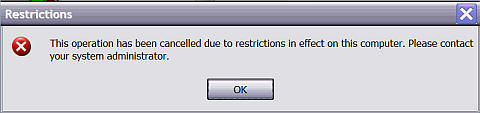 Restrictions window