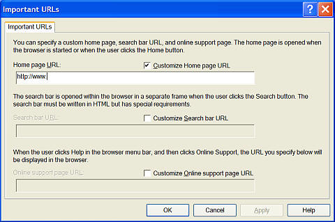 Customise home page URL