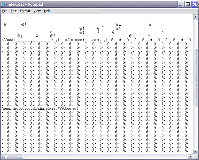 contents of the index.dat file