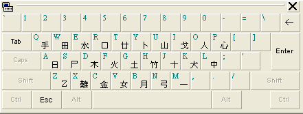 On-Screen Soft Keyboard for Microsoft New ChangJie IME.