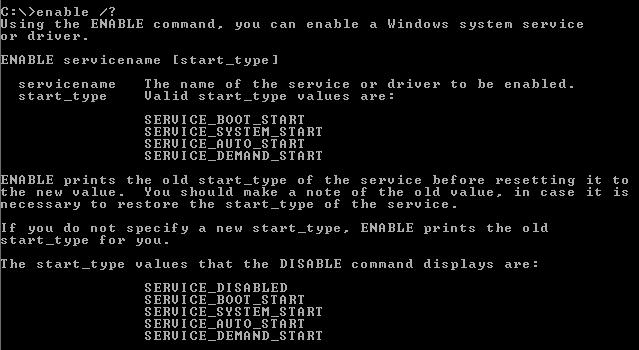 Enable command
