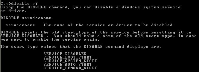 Disable command