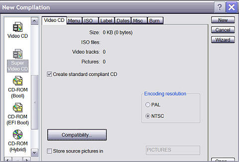 New Compilation, Super Video CD option