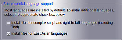 install files for East Asian languages