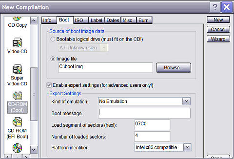 New compilation, CD-ROM (boot)