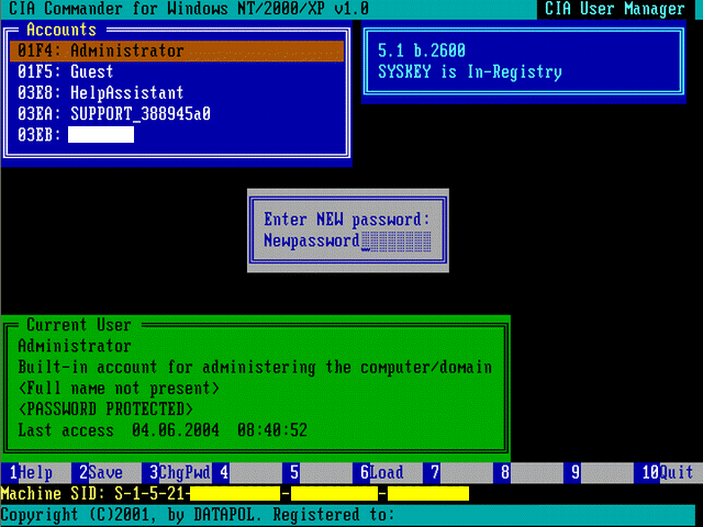 Enter a new password