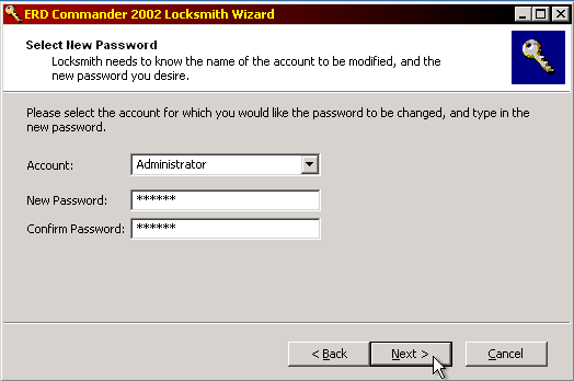 Select New Password