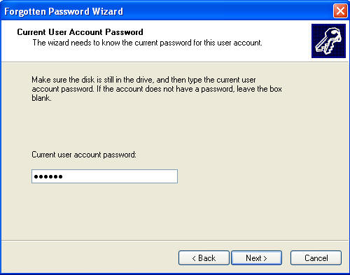 Type your current account password