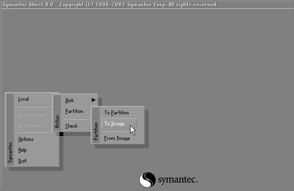 Ghost 8 GUI, main menu